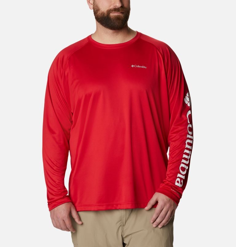 Columbia Fork Stream Long Sleeve Gensere Herre Rød | Plus Size 29685K